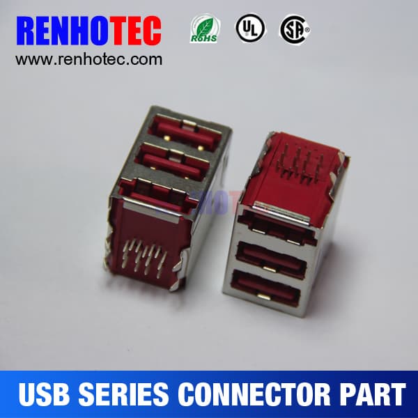 R_A USB 2_0 3_0 Plug PCB 3 Port Micro USB Connector Housing
